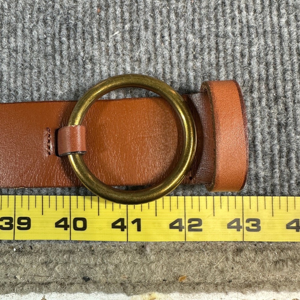 Banana Republic Cognac Brown Cow Leather O-Ring Buckle Belt Womens Size M - Picture 2 of 15